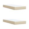 vidaXL Sommier &agrave; lattes de lit avec matelas Cr&egrave;me 200x200 cm Tissu