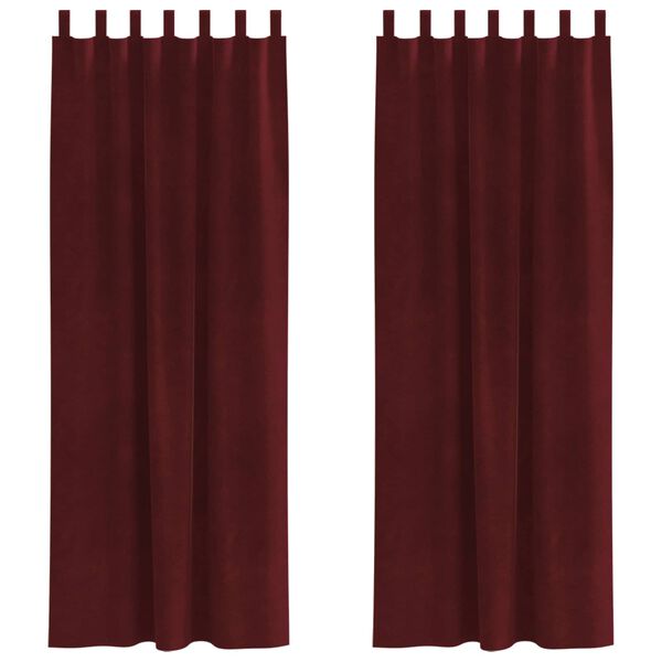 vidaXL Rideaux occultants 2 pcs Bordeaux 140 x 225 cm Velours