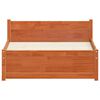 vidaXL Cadre de lit Brun cire 205.5 x 95.5 x 51 cm Pin massif