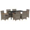 vidaXL Ensemble de salle &agrave; manger pour jardin 7 pcs Gris polyrotin