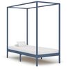 vidaXL Cadre de lit &agrave; baldaquin sans matelas gris bois massif 90x200cm