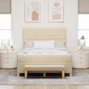 vidaXL Lit &agrave; ressorts avec matelas Cr&egrave;me 140 x 200 cm tissu
