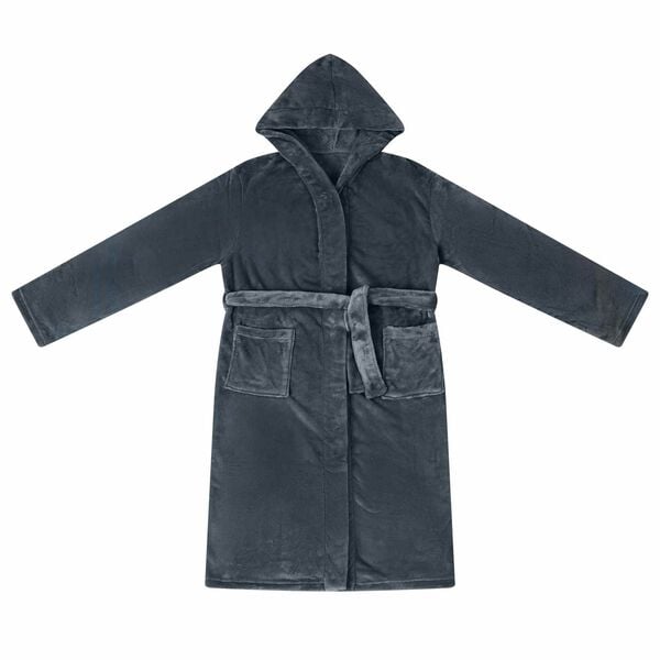 vidaXL Peignoir avec capuche Bleu marine xxxl Flanelle