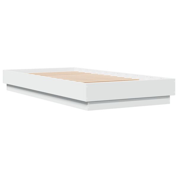 vidaXL Cadre de lit sans matelas avec lumières LED blanc 90x190 cm
