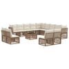 vidaXL Ensemble de canap&eacute; de jardin 14 pc Beige polyrotin