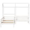 vidaXL Ensemble de lit et de banc avec toit sans matelas 80x200 cm