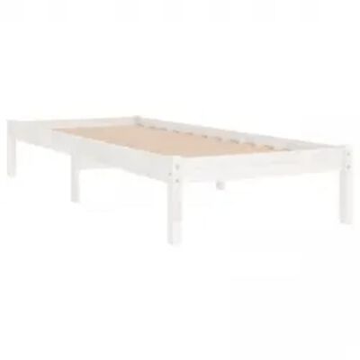 vidaXL Cadre de lit sans matelas blanc 90x200 cm bois massif