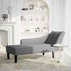 vidaXL Fauteuil long avec accoudoir droit gris fonc&eacute; tissu