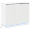 vidaXL Buffet LED Blanc 90 x 32 x 75 cm Bois d'ing&eacute;nierie
