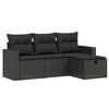 vidaXL Salon de jardin 4 pcs avec coussins noir r&eacute;sine tress&eacute;e