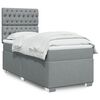 vidaXL Sommier &agrave; lattes de lit et matelas Gris clair 90x190 cm Tissu