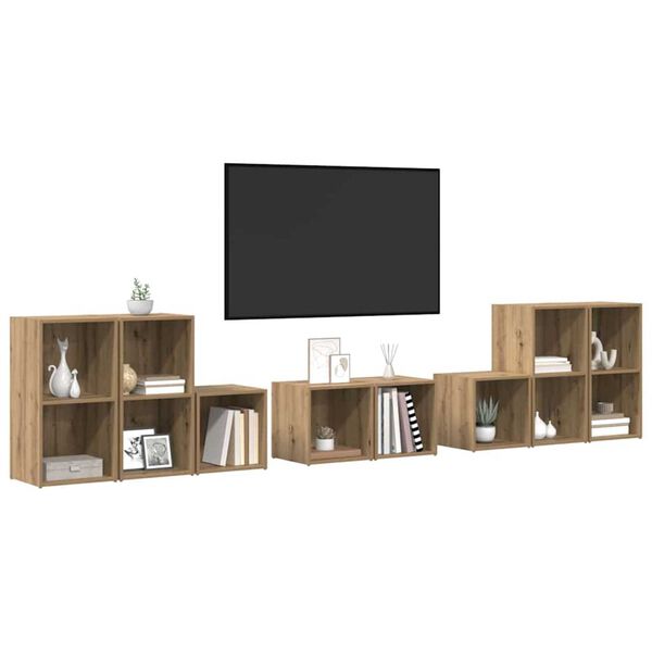 vidaXL Ensemble de meubles TV 8 pcs Ch&ecirc;ne artisanal Bois d'ing&eacute;nierie