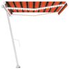 vidaXL Auvent manuel r&eacute;tractable avec LED 400x350 cm Orange et marron