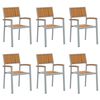 vidaXL Chaise empilable 6 pc Marron Bois d'Acacia Massif Empilable