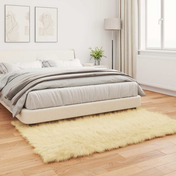 vidaXL Tapis en fausse Tafalla Cr&egrave;me 160 x 230 cm Polyester