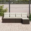 vidaXL Ensemble de canap&eacute; de jardin 5 pcs Marron Poly rotin