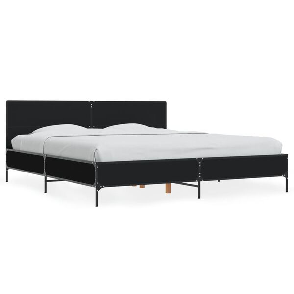 vidaXL Cadre de lit sans matelas noir 200x200 cm