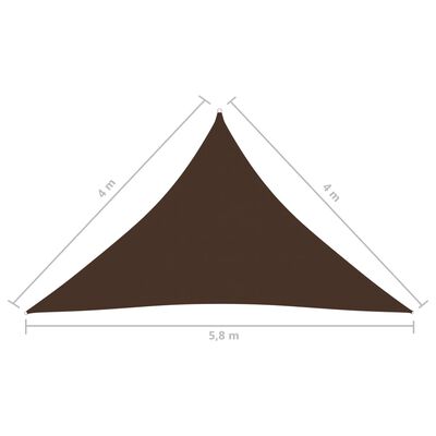 vidaXL Voile de parasol Tissu Oxford triangulaire 4x4x5,8 m Marron