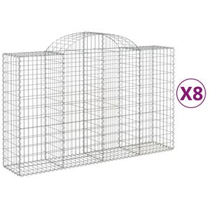 vidaXL Paniers &agrave; gabions arqu&eacute;s 8 pcs 200x50x120/140 cm Fer galvanis&eacute;