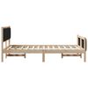 vidaXL Cadre de lit Marron et noir 120 x 200 cm Bois massif en pin
