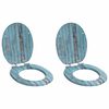 vidaXL Si&egrave;ge de toilette &agrave; fermeture douce 2 pi&egrave;ces Bleu 44 x 38 cm