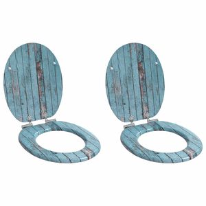 vidaXL Si&egrave;ge de toilette &agrave; fermeture douce 2 pi&egrave;ces Bleu 44 x 38 cm