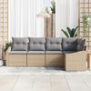 vidaXL Ensemble de Canap&eacute;s avec coussin 5 pcs Beige polyrotin