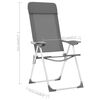 vidaXL Chaises de camping pliables lot de 4 Gris Aluminium