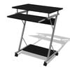 vidaXL Bureau d'ordinateur compact avec plateau &agrave; clavier Noir