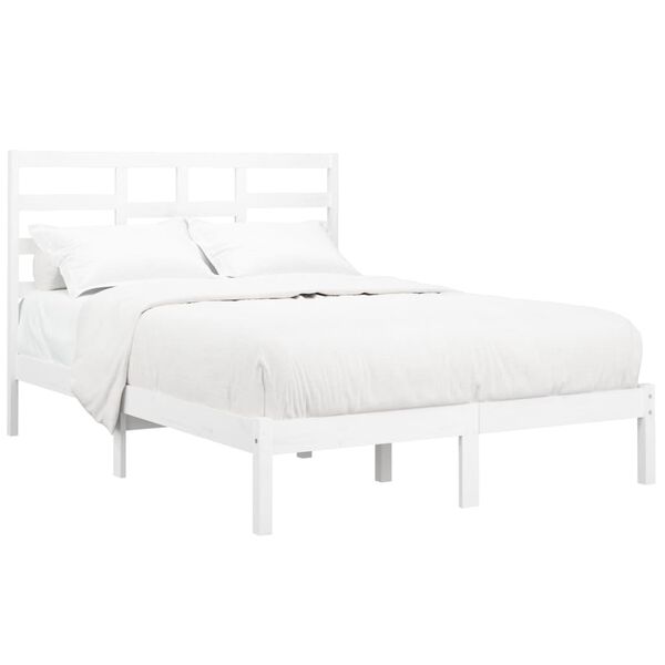 vidaXL Cadre de lit sans matelas blanc bois massif 120x200 cm
