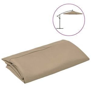 vidaXL Tissu de remplacement pour parasol d&eacute;port&eacute; taupe 300 cm