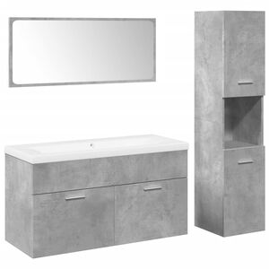 vidaXL Ensemble de meubles de salle de bain 4 pcs gris b&eacute;ton