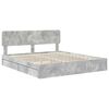 vidaXL Lit de Rangement Gris b&eacute;ton 200 x 200 cm Bois d'ing&eacute;nierie