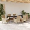 vidaXL Ensemble de salle &agrave; manger pour jardin 7 pcs Beige polyrotin