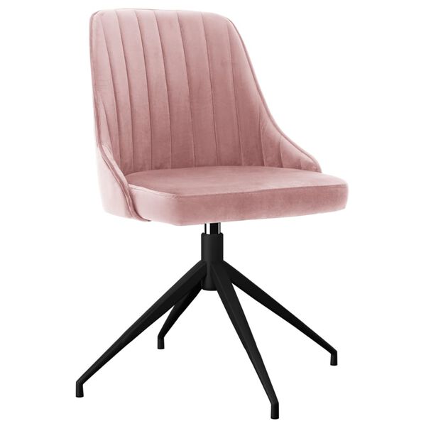 vidaXL Chaises &agrave; manger lot de 4 Rose Velours