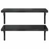 vidaXL &Eacute;tag&egrave;res murales 2 pcs 75x40 cm noir acier inoxydable