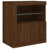 vidaXL Buffet avec lumi&egrave;res LED ch&ecirc;ne marron 181,5x37x67 cm