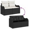 vidaXL Ensemble de canap&eacute; de jardin 6 pcs Noir Poly rotin