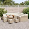 vidaXL Ensemble de canap&eacute; de jardin 13 pcs Beige polyrotin