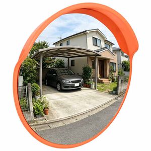 vidaXL Miroir de circulation convexe ext&eacute;rieur Orange &Oslash; 30 cm Polycarbonate