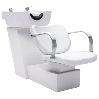 vidaXL Chaise de salon avec lavabo Blanc 137x59x82 cm Similicuir
