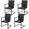 vidaXL Chaises &agrave; manger cantilever lot de 4 noir similicuir