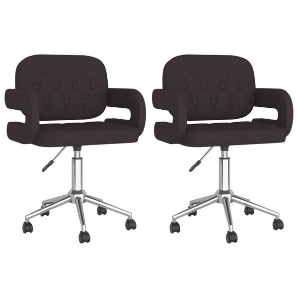 vidaXL Chaises pivotantes &agrave; manger lot de 2 noir similicuir