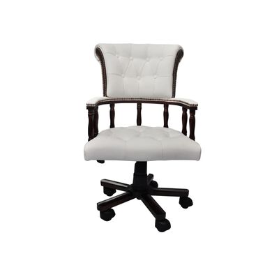 vidaXL Chaise de bureau pivotante Blanc