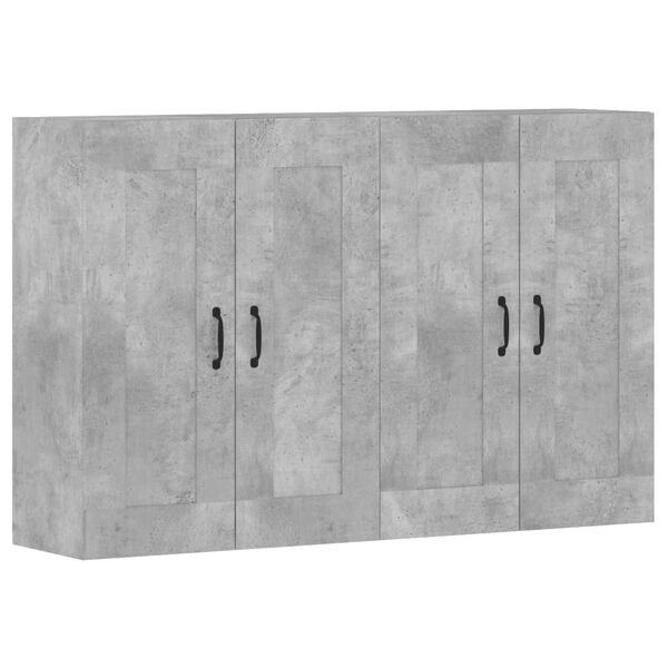 vidaXL Armoires murales 2 pcs gris b&eacute;ton bois d'ing&eacute;nierie