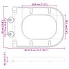 vidaXL Si&egrave;ge de toilette Gris 47,5 x 35 x 3,6 cm Duroplast
