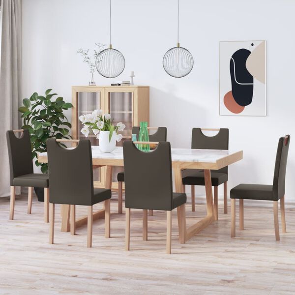 vidaXL Chaises &agrave; manger lot de 6 gris similicuir