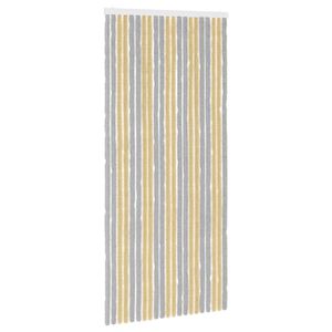 vidaXL Rideau anti-insectes en chenille Gris et Beige 90 x 200 cm