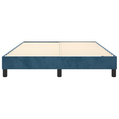 vidaXL Cadre de lit sans matelas bleu foncé 140x190 cm velours