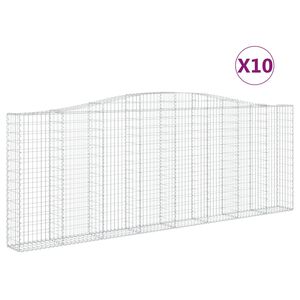 vidaXL Paniers &agrave; gabions arqu&eacute;s 10 pcs 400x30x140/160 cm Fer galvanis&eacute;